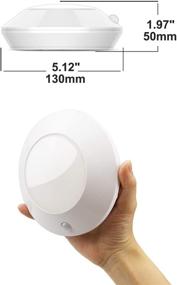 img 2 attached to ✨ BIGLIGHT Motion Sensor LED Ceiling Light, Battery Operated for Shower Hallway Pantry Stairway Closet Entrance Corridor Bathroom Shed, 250 Lumens, 5 Inch, Warm White