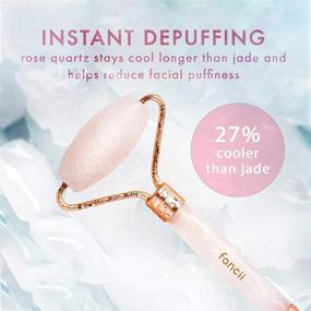 img 1 attached to 🌹 Fancii Rose Quartz Facial Roller Massager for Face, Eyes, and Body - Aeva: Premium Brazilian Quartz Stone Anti-Aging Beauty Tool