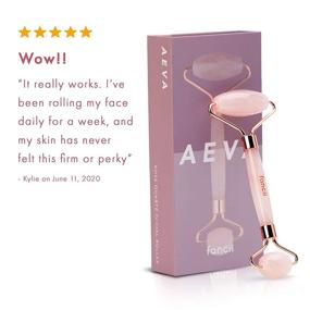 img 3 attached to 🌹 Fancii Rose Quartz Facial Roller Massager for Face, Eyes, and Body - Aeva: Premium Brazilian Quartz Stone Anti-Aging Beauty Tool