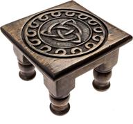 carved wooden triquetra altar table logo