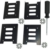 🔩 tihood 4pcs metal mounting bracket adapter with screws for pc ssd, compatible with 2.5" to 3.5" ssd hdd hard disk drive bays holder logo
