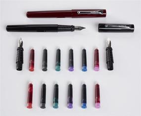img 2 attached to 🖋️ Speedball 002904 Calligraphy Deluxe Fountain Pen Set - 2 Pens, 3 Nibs, 12 Assorted Ink Cartridges