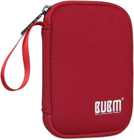 img 2 attached to Red BUBM Soft Travel Case for 2.5-Inch External Hard Drive - Portable Hard Drive Protection Box and Electronics Organizer/Cable Bag