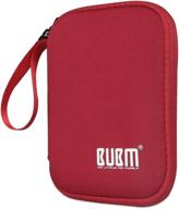 red bubm soft travel case for 2.5-inch external hard drive - portable hard drive protection box and electronics organizer/cable bag логотип