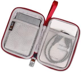 img 3 attached to Red BUBM Soft Travel Case for 2.5-Inch External Hard Drive - Portable Hard Drive Protection Box and Electronics Organizer/Cable Bag