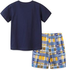 img 2 attached to Summer Short Sets for Boys - Cotton Casual Crewneck Short Sleeve Shirt with Shorts - Playwear Clothes Sets 2-7Y