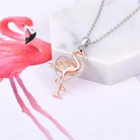 img 3 attached to 🐿️ Cute Animal Heart Pendant Necklace for Girls - Squirrel, Lion, Sloth, Flamingo - 925 Sterling Silver Jewelry Gift for Women, Perfect for Birthdays and Christmas