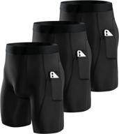 🩲 niksa men's 3-pack compression shorts - quick dry, black, performance athletic shorts логотип