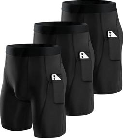 img 4 attached to 🩲 Niksa Men's 3-Pack Compression Shorts - Quick Dry, Black, Performance Athletic Shorts