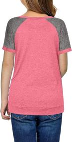 img 1 attached to Sidefeel Girls Colorblock Side Button Tops: Loose & Stylish Tee Shirts for Summer