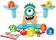 📏 hape math monster scale steam toy, dimensions: l 15" x w 7.1" x h 5.6 logo