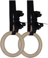 8-inch titan fitness wooden gymnastics rings: cam buckle straps included – ideal home gym equipment logo