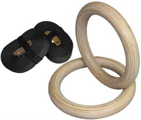 img 3 attached to 8-inch Titan Fitness Wooden Gymnastics Rings: Cam Buckle Straps Included – Ideal Home Gym Equipment