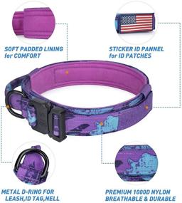 img 3 attached to Tactical Dog Collar - Military-Grade, Adjustable Nylon Collar with Handle for Medium to Large Dogs, Heavy-Duty K9 Collar with Metal Buckle - Ideal for Labradors. Includes Two Patches.