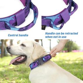 img 2 attached to Tactical Dog Collar - Military-Grade, Adjustable Nylon Collar with Handle for Medium to Large Dogs, Heavy-Duty K9 Collar with Metal Buckle - Ideal for Labradors. Includes Two Patches.