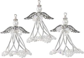 img 3 attached to 👼 Exquisite Solid Oak Silvery Angels Ornament Kit: Add a Touch of Elegance with Silver Embellishments