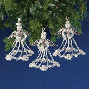 img 2 attached to 👼 Exquisite Solid Oak Silvery Angels Ornament Kit: Add a Touch of Elegance with Silver Embellishments