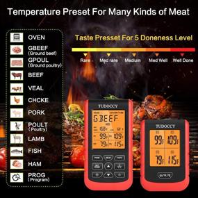 img 2 attached to 🔥 Wireless Digital BBQ Thermometer with 4 Probes - Remote Instant Read Meat Thermometer for Cooking Food on the Grill, Oven, and Smoker - Upgraded 500FT Range Kitchen Thermometer with Smart LCD Backlit Screen