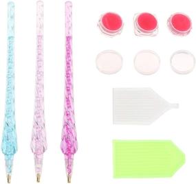 img 4 attached to 💎 Diamond Painting Tools and Accessories: Complete 8-Piece Kit with Diamond Embroidery Pen, Trays, and Glue Clay for Adults and Kids DIY Art Craft