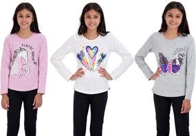 img 4 attached to Star Ride T Shirt Multipack Pink Fuchsia Antique Girls' Clothing