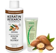 🔥 keratin research complex brazilian keratin blowout treatment with argan oil - professional grade hair straightening and smoothing queratina keratina (4oz kit) logo