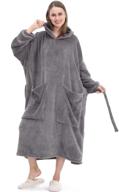 🧥 aolige wearable blanket winter hoodie: soft plush warm sweatshirt for adults with sleeves logo