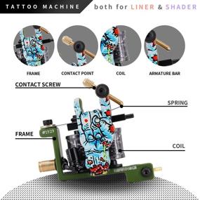 img 3 attached to 💉 Набор для начинающих "Червоточина" для татуировки: Полный комплект тату-машины с 10 чернилами и источником питания - TK096