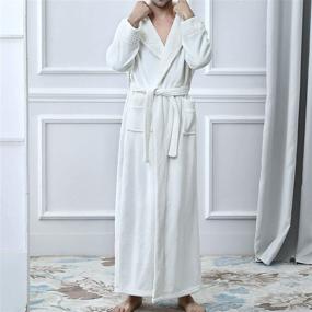 img 1 attached to Lus Chic Sleeve Bathrobe Length Men's Clothing in Sleep & Lounge