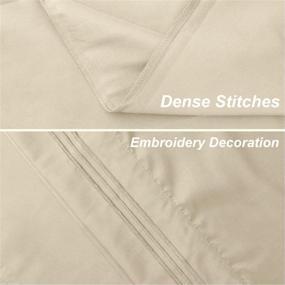 img 2 attached to 🛏️ Soft Brushed Microfiber Baby Pillow Cases (2 Pack), Embroidered, Wrinkle-Free & Breathable, Machine Washable - Beige