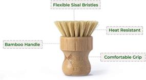 img 3 attached to 🌿 ECOLULU Bamboo Dish Brush with Plant-Based Bristles, Set of 3 Wooden Brushes for Cleaning Dishes, Pots, Pans, and Vegetables - Biodegradable Eco-Friendly Kitchen Products