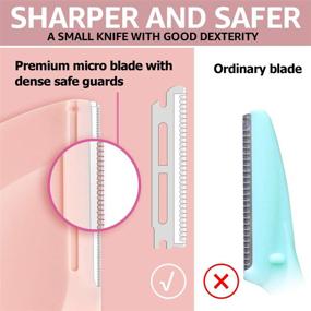 img 1 attached to ✂️ Safty and Portable Eyebrow Razor for Women: Precision Facial Hair Removal Tool, Peach Fuzz Remover, Lip Shaper, Upper Lip Trimmer – Includes 3 Razors and Protective Cover