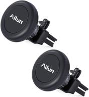 ailun magnet car phone mount for iphone 12/11/x/xs/xr/xs max - air vent magnetic 2pack for better grip, pro/pro max/mini compatible logo