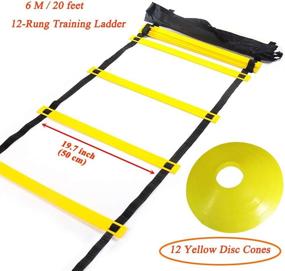 img 1 attached to 🏃 Huvai Agility Ladder 20ft: Enhance Soccer, Speed, and Football Fitness with 12 Rungs