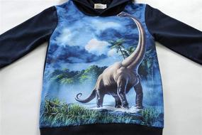 img 3 attached to 🦖 Dinosaur Print Sleeve Pullover Hoodies for Boys in Fashionable Hoodies & Sweatshirts Collection