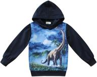 🦖 dinosaur print sleeve pullover hoodies for boys in fashionable hoodies & sweatshirts collection logo