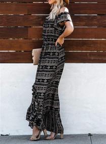 img 2 attached to 👗 Stylish HOTAPEI Shoulder Drawstring Waistline Dresses – Chic Women's Clothing