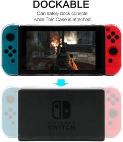 img 3 attached to 🎮 Durable Dockable Case for Nintendo Switch with Tempered Glass Screen Protector and Joy Stick Covers - Clear