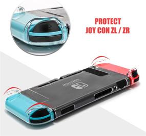 img 1 attached to 🎮 Durable Dockable Case for Nintendo Switch with Tempered Glass Screen Protector and Joy Stick Covers - Clear