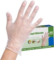 🧤 high-quality [100 pack] x-large clear powder free vinyl disposable plastic gloves for ultimate protection logo