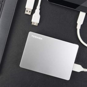 img 1 attached to 💻 Toshiba Canvio Flex 1TB: Versatile Portable External Hard Drive for Mac, Windows PC & Tablet - USB-C & USB-A Included, Silver