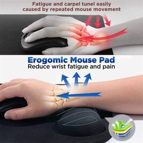 img 2 attached to 💻 Gimars Mouse Pad 2 Pack: Smooth Superfine Fibre Surface with Gel Memory Foam Ergonomic Wrist Rest Support – Black Mousepad for Laptop, Computer, Gaming, Office