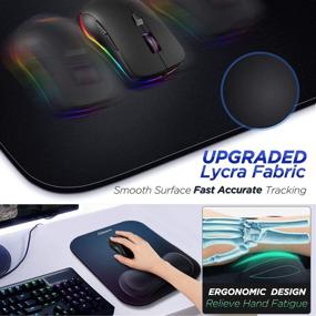img 3 attached to 💻 Gimars Mouse Pad 2 Pack: Smooth Superfine Fibre Surface with Gel Memory Foam Ergonomic Wrist Rest Support – Black Mousepad for Laptop, Computer, Gaming, Office