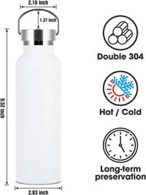 img 1 attached to 🏞️ Meway 20oz Stainless Steel Sports Water Bottle, Set of 1 - Double Wall Insulated, Leak-Proof Lid, Handle - Ideal for Cyclists, Runners, Hikers - Great Gift for Active Individuals!