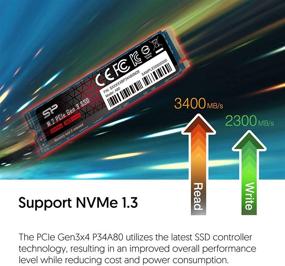 img 1 attached to 💾 Накопитель Silicon Power 512 ГБ NVMe M.2 PCIe Gen3x4 2280 TLC SSD - высокоскоростной 3,400/2,300 МБ/с, 800 ТБW