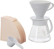 🍵 hario v60 pour over set: ceramic dripper, glass server, scoop & filters - size 02, white logo