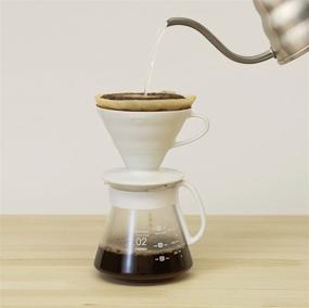 img 3 attached to 🍵 Hario V60 Pour Over Set: Ceramic Dripper, Glass Server, Scoop & Filters - Size 02, White