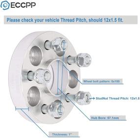 img 3 attached to 🚗 ECCPP 4X 5 Lug Hubcentric Проставки для колес - 1 дюйм, 5x100 мм на 5x100 мм, отверстие 57.1 мм, 12x1.5 - идеально подходят для Chevrolet Citation и Chevrolet Beretta.