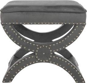 img 2 attached to 💫 Safavieh Mercer Collection Mystic Ottoman in Grey: The Perfect Addition to Your Home Décor