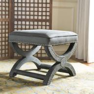 💫 safavieh mercer collection mystic ottoman in grey: the perfect addition to your home décor logo