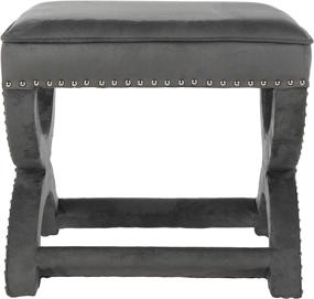 img 1 attached to 💫 Safavieh Mercer Collection Mystic Ottoman in Grey: The Perfect Addition to Your Home Décor